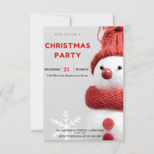 Convites de festas de Natal de Snowman charmosos