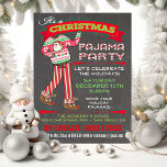 Convites de festas de Natal do Quadro Chalkboard P<br><div class="desc">Convites de festas de Natal de Chalkboard Pajama Super fofos para os feriados,  esta festa de Natal é para adultos ou crianças que têm um tema de pijama. Apresenta Papais noeis pj e chinelos de renas,  fontes divertidas e banners em fundo de quadro. Ilustração desenhada à mão pelo McBooboo.</div>