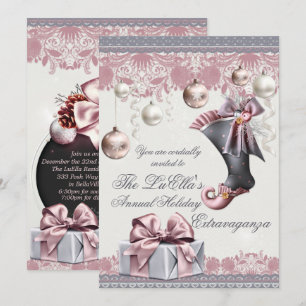 Convites de festas de Natal Elegante Glam Holiday