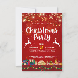 Convites de festas de Natal festivos e Na moda