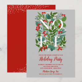 CONVITES DE FESTAS de Natal NOEL Berries Greenery