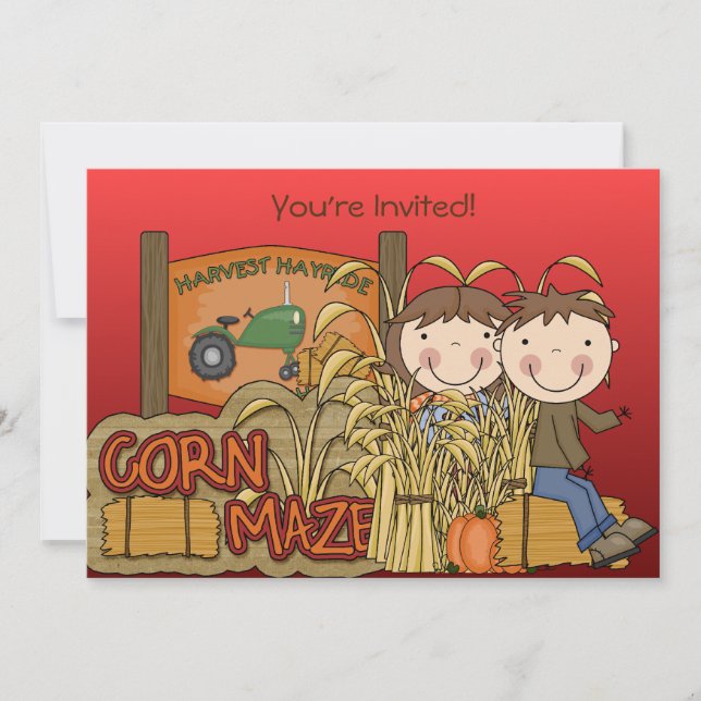 Convites de festas de outono de Corn Maze (Frente)