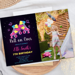 Convites de festas de patinação personalizáveis pa