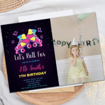 Convites de festas de patinação personalizáveis pa