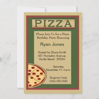 Convites de festas de pizza
