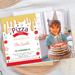 Convites de festas de pizza personalizáveis para c