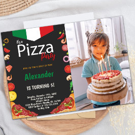 Convites de festas de pizza personalizáveis para c