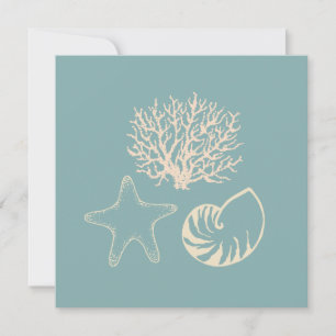 Convites de festas de praia de Summer Seashell
