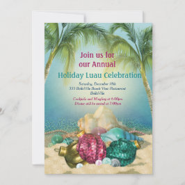 Convites de festas de praia Holiday Luau