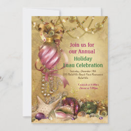 Convites de festas de praia Holiday Luau