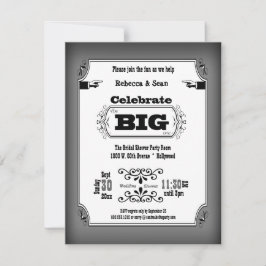 Convites de festas De Reprodução Pretos E Brancos