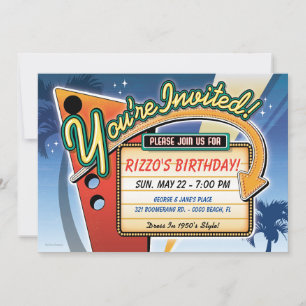 Convites de festas de Sinal de Neon Vintage