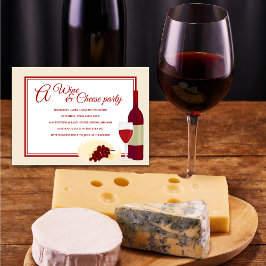 Convites de festas de vinho e de queijo