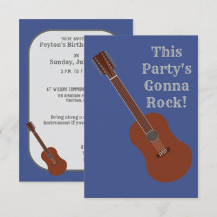 Convites de festas De Violão De 12 String Impresso