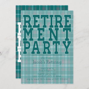 Convites de festas de Xadrez Verde esportivo