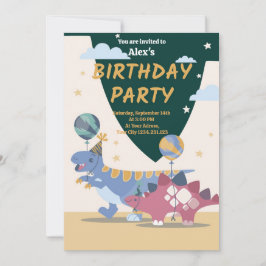 Convites de festas Dino De Raio: Diversão E Fácil