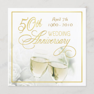 convites de festas do 50º aniversário - Quadrado