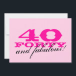 Convites de festas do aniversário de 40 anos para<br><div class="desc">Os convites de festas do aniversário de 40 anos para mulheres picam 40 e fabulosos! design. Design de Girlie para a mulher dos anos de idade quarenta. O quadragésimo partido convida.</div>