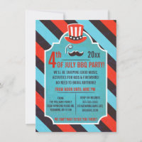 Convites de festas do bigode Monoartigo 4 de julho