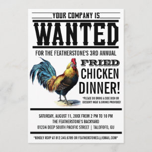 Convites de festas do comensal do frango frito