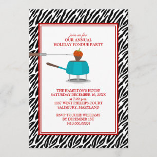 Convites de festas do Fondue do feriado