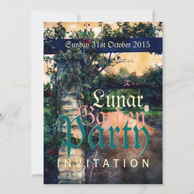 Convites de festas do Jardim Românico Escuro (Frente)