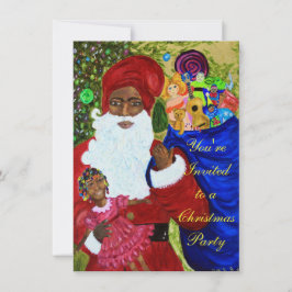 Convites de festas do Papai Noel Preto - Personali