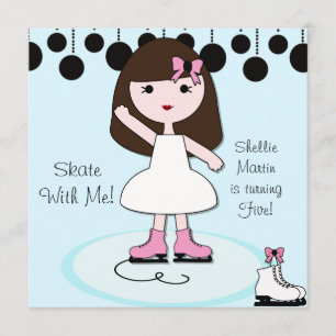Convites de festas do patinagem no gelo da menina