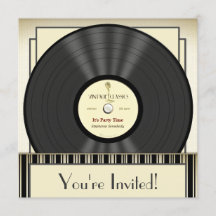 Convites de festas do registro de vinil do