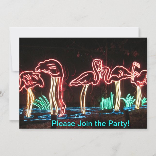 Convites de festas dos flamingos (Frente)