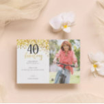 Convites de festas Dourados 40 e aniversário de 40<br><div class="desc">Na moda e 40 Dourados modernos e Convites de festas Fabulosos. Todo texto é personalizável para suas necessidades de celebração. Tem acessórios correspondentes.</div>