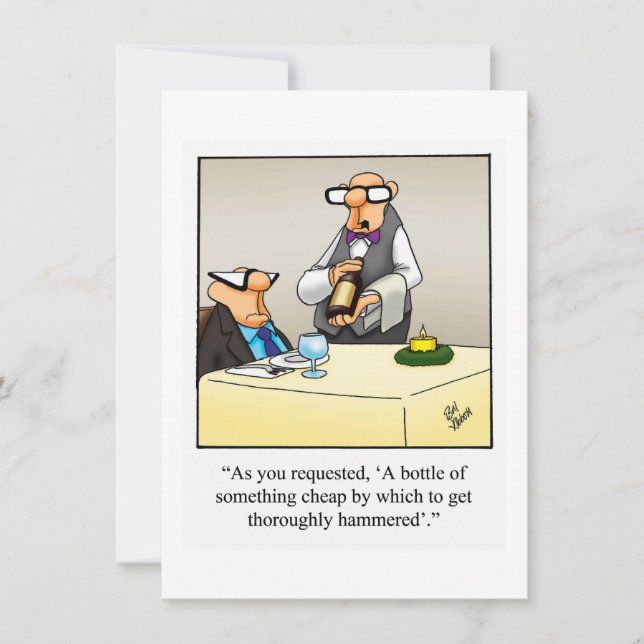 Convites de festas Engraçados de Humor de Vinho (Frente)