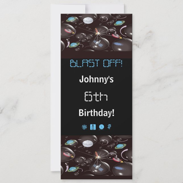 Convites de festas espaciais (Frente)