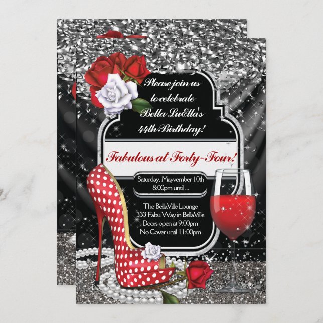 Convites de festas fabulosos e Flirty (Frente/Verso)