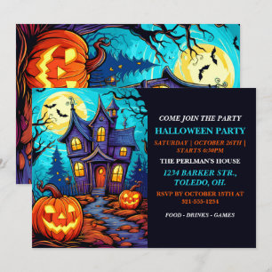 Convites de festas Felizes de Halloween da Casa As
