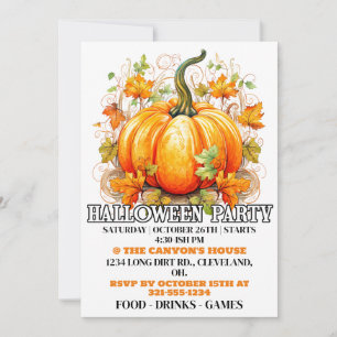Convites de festas Felizes de Halloween de Autumn 