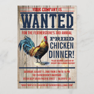 Convites de festas Jantados de frango