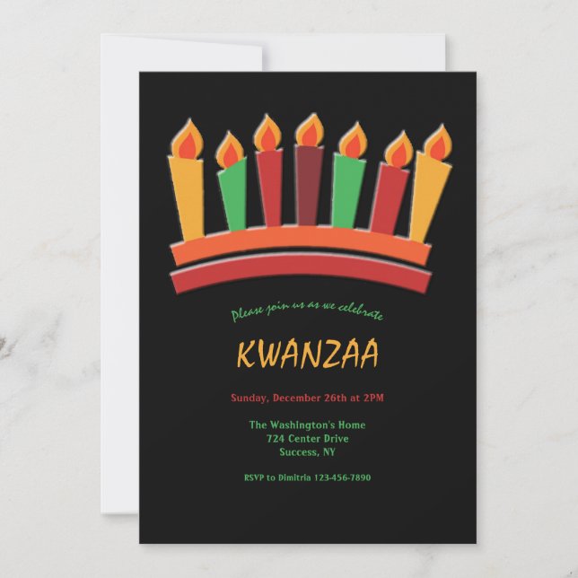 Convites de festas Kwanzaa (Frente)