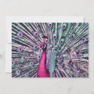 Convites de festas Pavões de Fantasia Rosa e Roxo