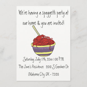 convites de festas pequenos do spagetti de