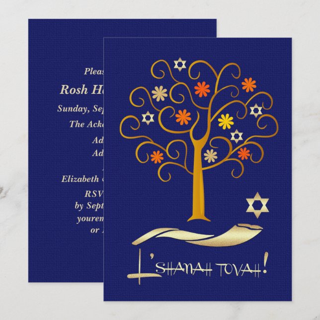 Convites de festas Personalizados da Celebração Ro (Frente/Verso)