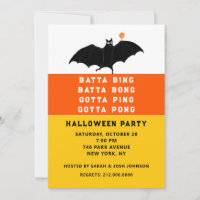 Convites de festas Ping-Pong Halloween