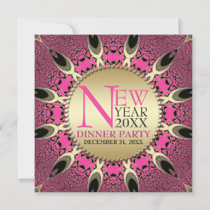 Convites de festas Pink Funky Anos novos