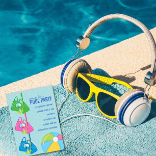 Convites de festas Piscina aniversário de criança
