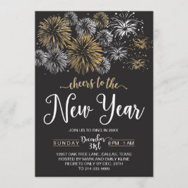 Convites de festas pretos e Dourados da véspera de