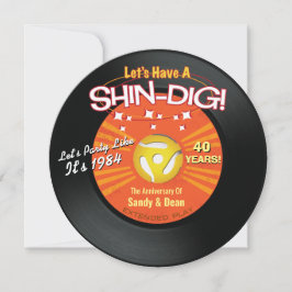 Convites de festas Retro Shin Dig