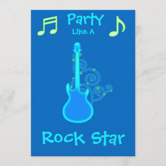 Convites de festas Rock Star