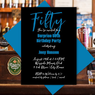 Convites de festas Surpresa Pretas Para Caras