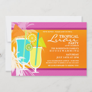 Convites de festas Tropicais de Luau