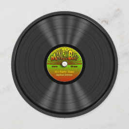 Convites de festas Vintage Reggae Vinyl Record